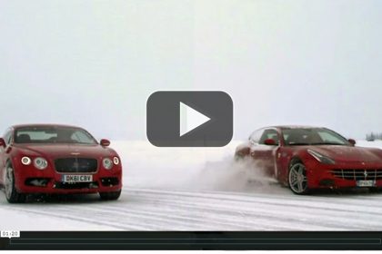 Ferrari FF Vs. Bentley Continental V8 on Ice at the edge of the Arctic Circle