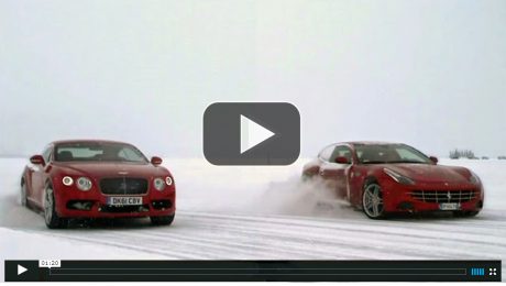 Ferrari FF Vs. Bentley Continental V8 on Ice at the edge of the Arctic Circle